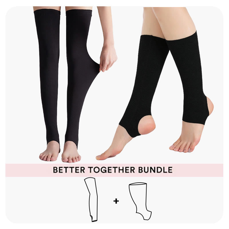Bundle Modal Thigh High + Calf Compression Sleeves