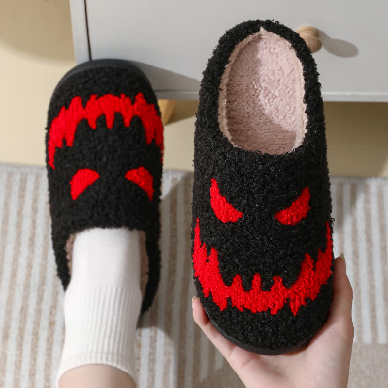 Plus Size Halloween Ghost Face Print Slippers - image 3