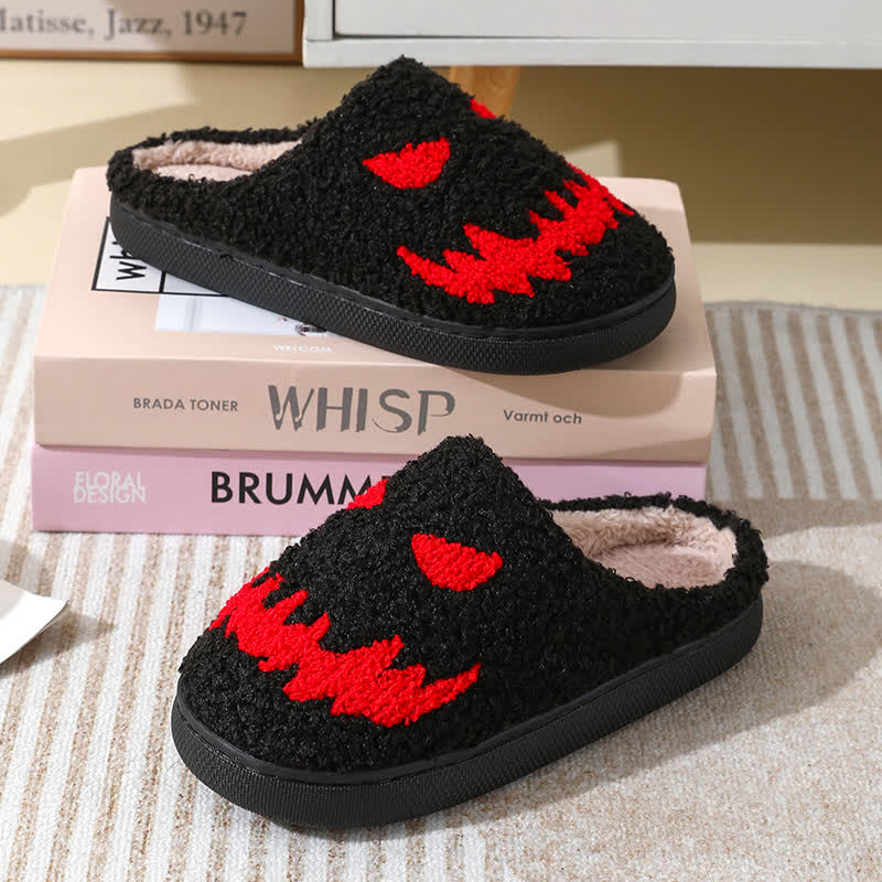 Plus Size Halloween Ghost Face Print Slippers - image 5
