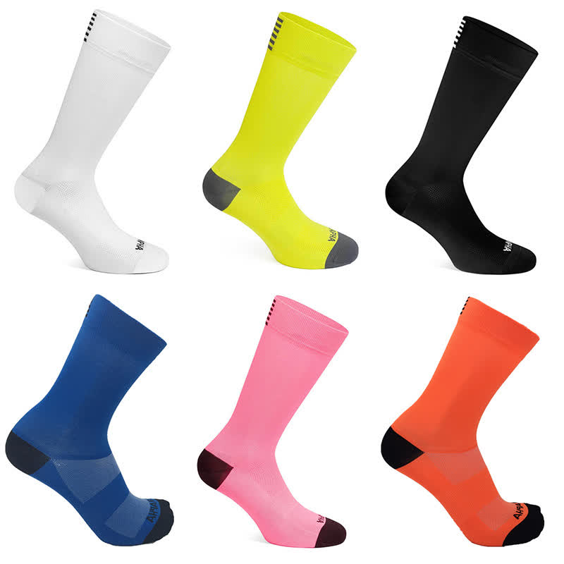 Solid Color Cycling Quarter Compression Socks(6 Pairs)