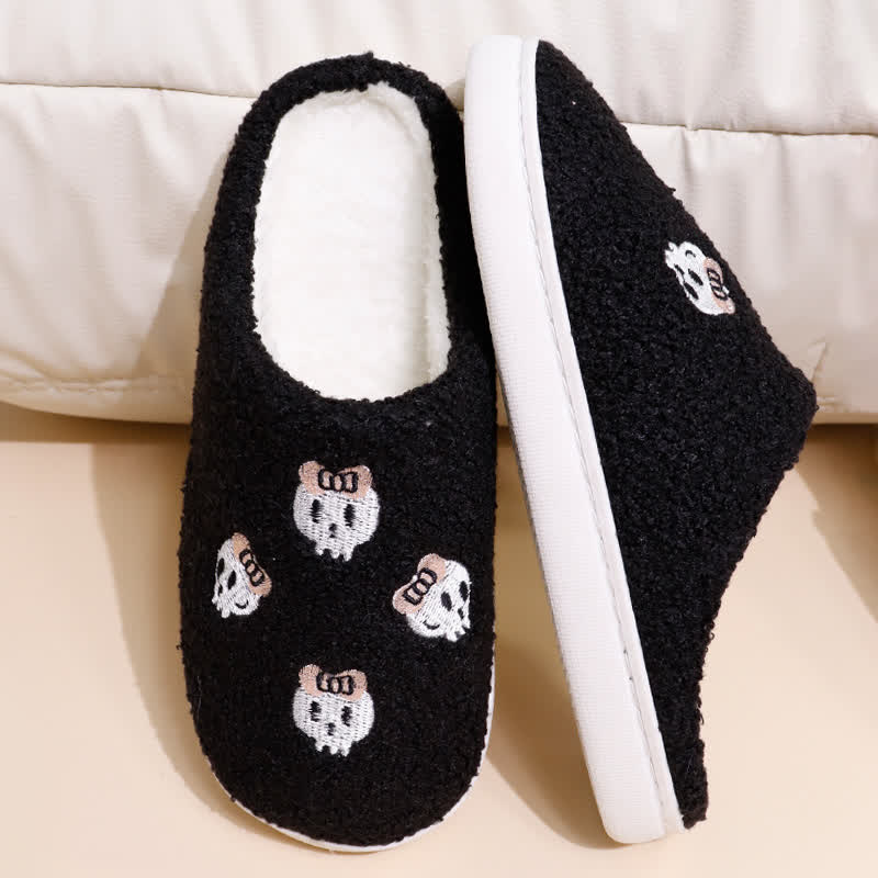 Plus Size Halloween Cute Skull Print Slippers - image 3