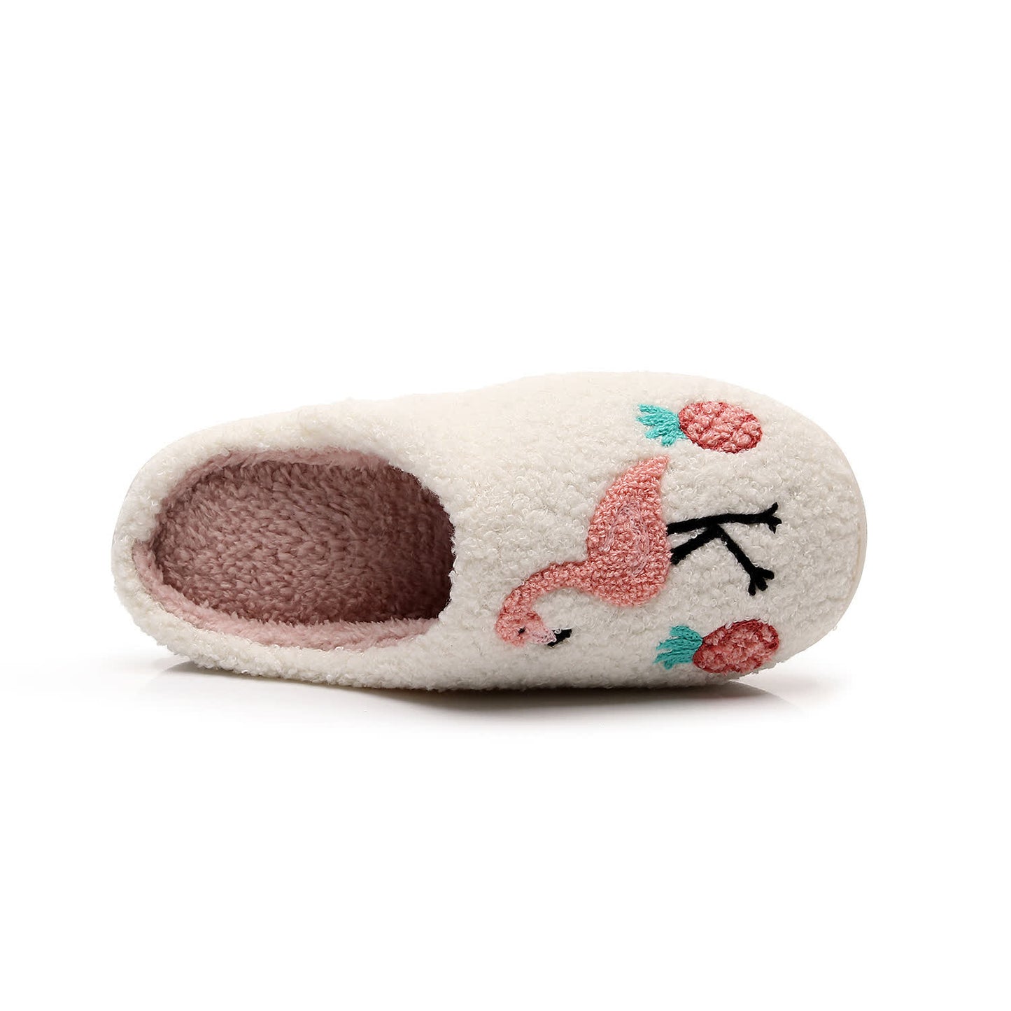 Plus Size Flamingo Plush Slippers