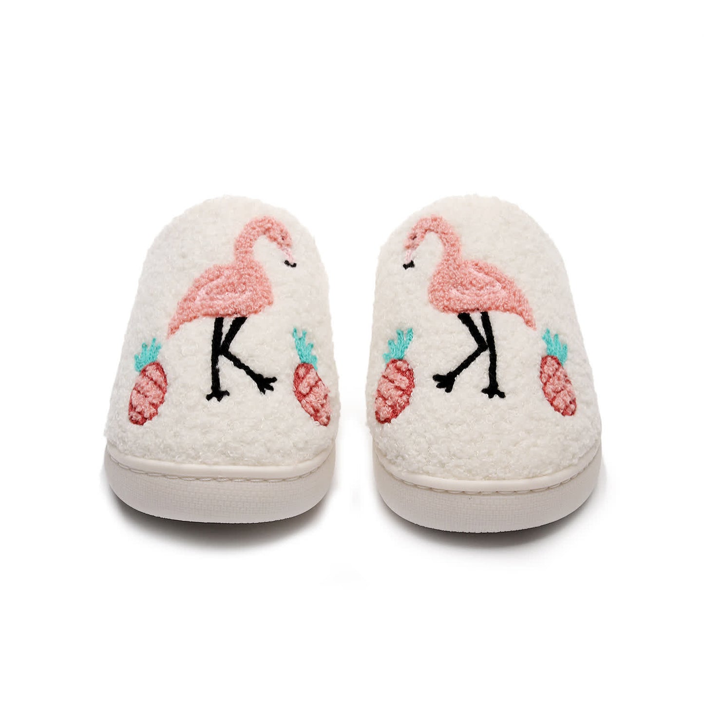 Plus Size Flamingo Plush Slippers