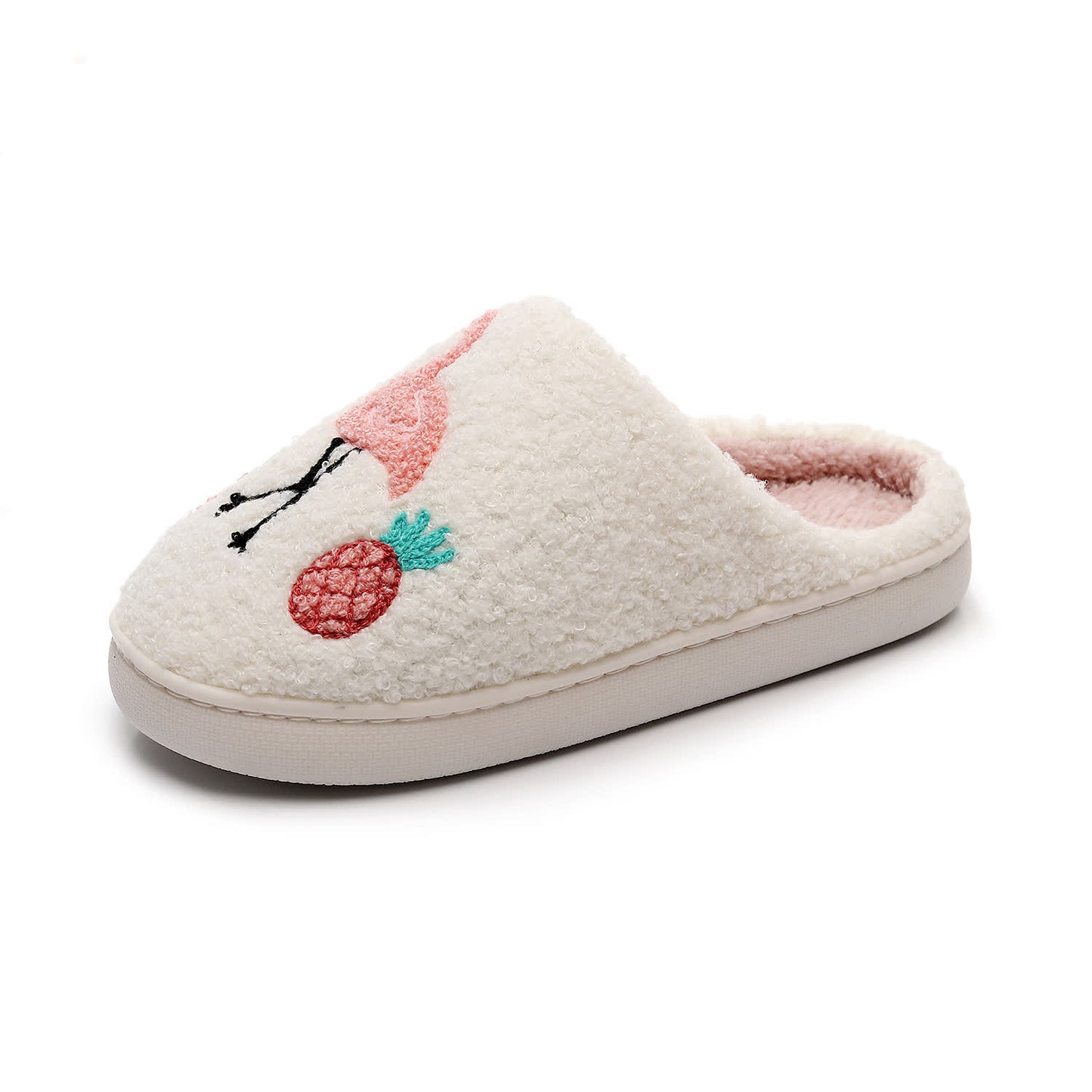 Plus Size Flamingo Plush Slippers