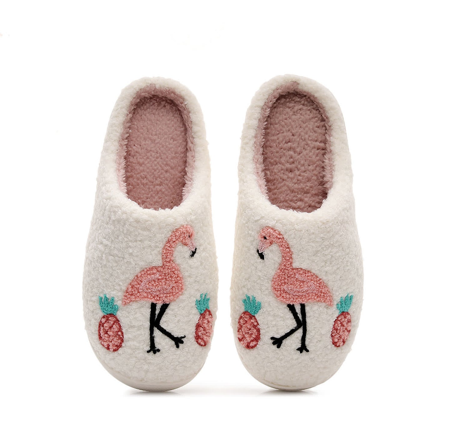 Plus Size Flamingo Plush Slippers