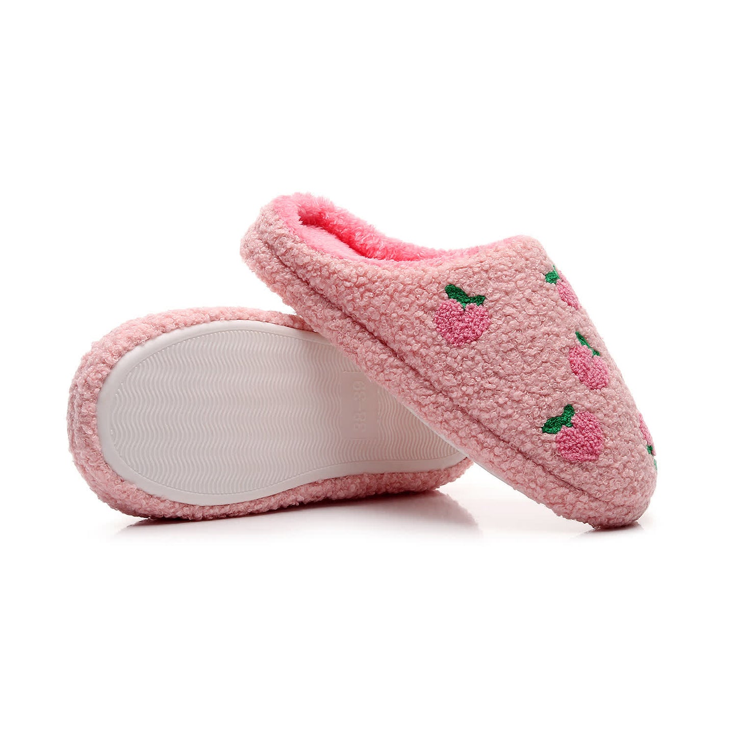 Plus Size Peach Plush Slippers - image 4
