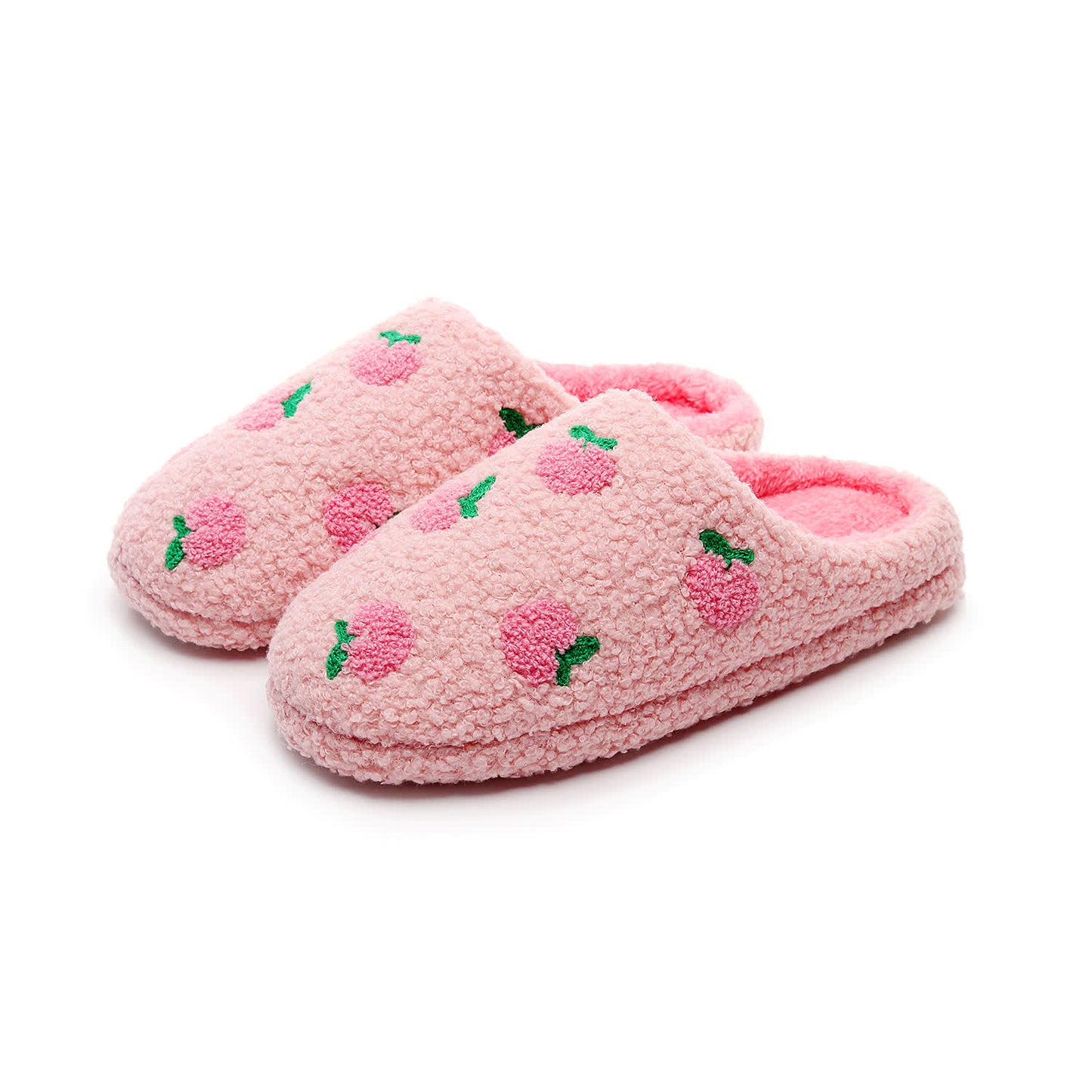 Plus Size Peach Plush Slippers - image 1