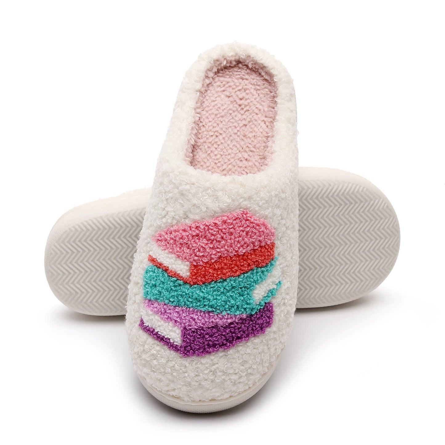 Plus Size Book Print Slippers