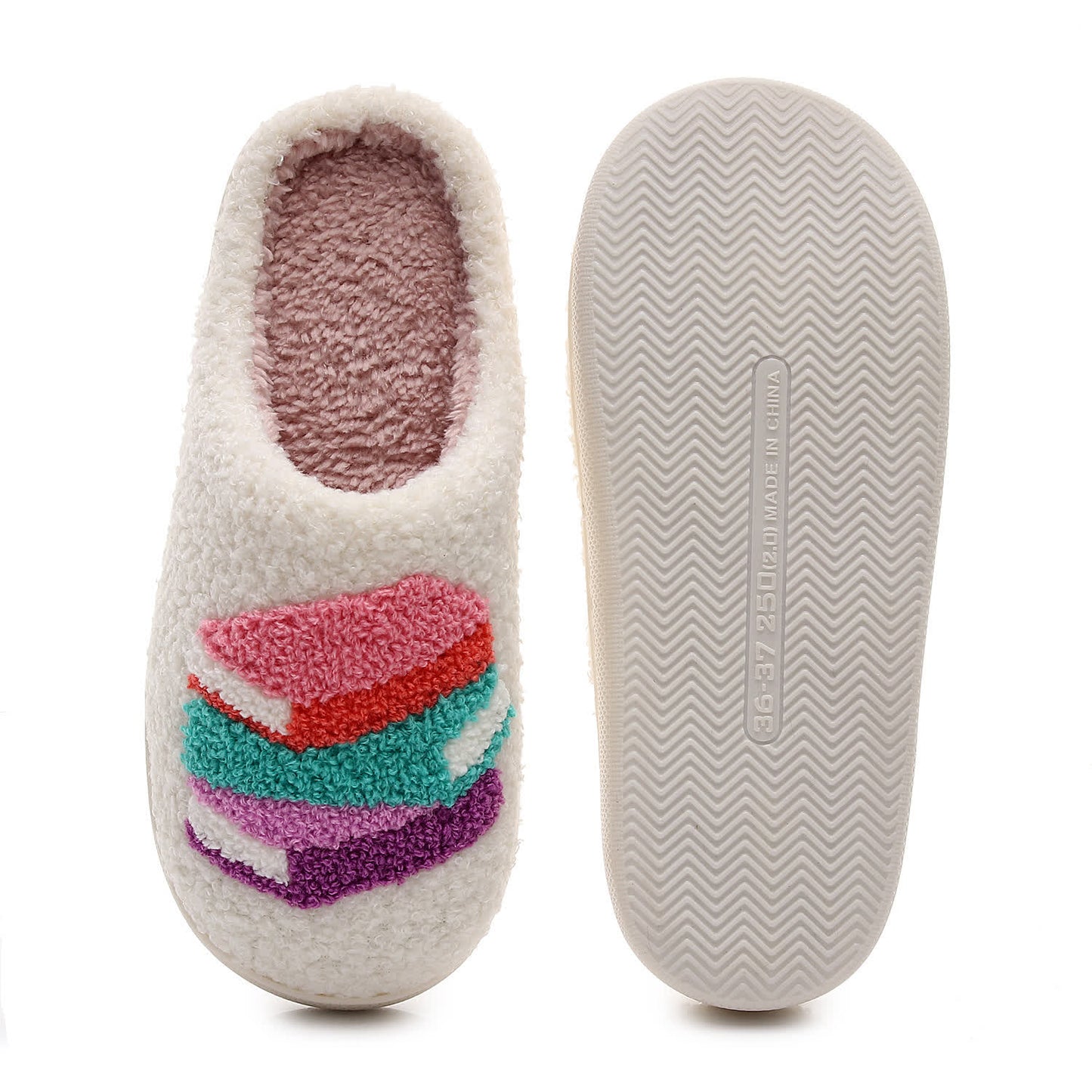Plus Size Book Print Slippers