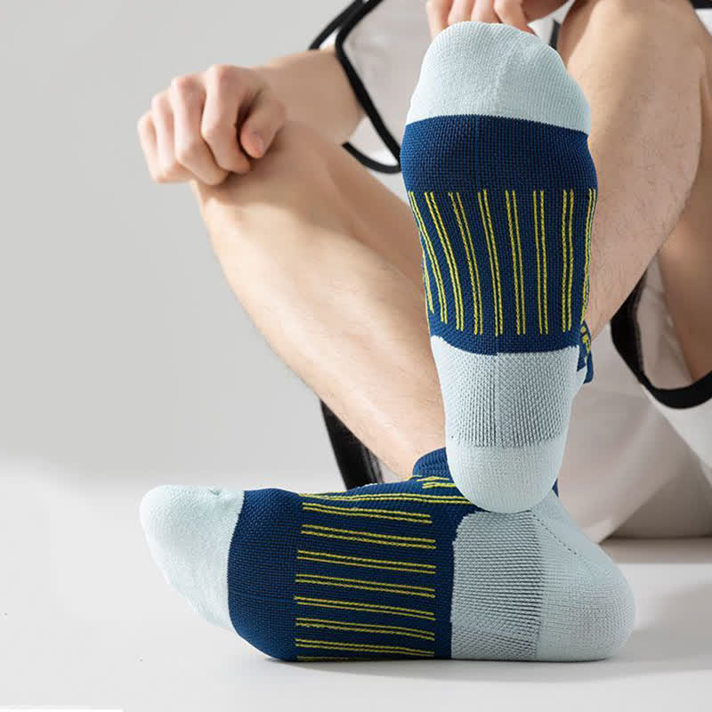 Plus Size Color Block Sports Ankle Compression Socks(5 Pairs) - image 7