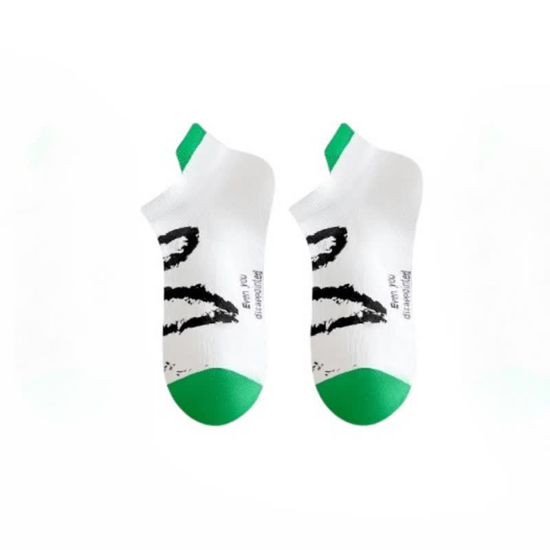 Plus Size Ink Brush Ankle Compression Socks(5 Pairs) - White - EU36-44(US3-10) - image 4