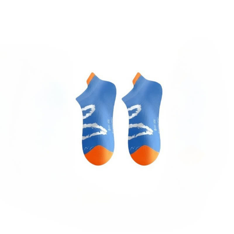 Plus Size Ink Brush Ankle Compression Socks(5 Pairs) - Blue - EU36-44(US3-10) - image 10