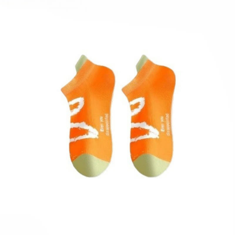 Plus Size Ink Brush Ankle Compression Socks(5 Pairs) - Orange - EU36-44(US3-10) - image 8