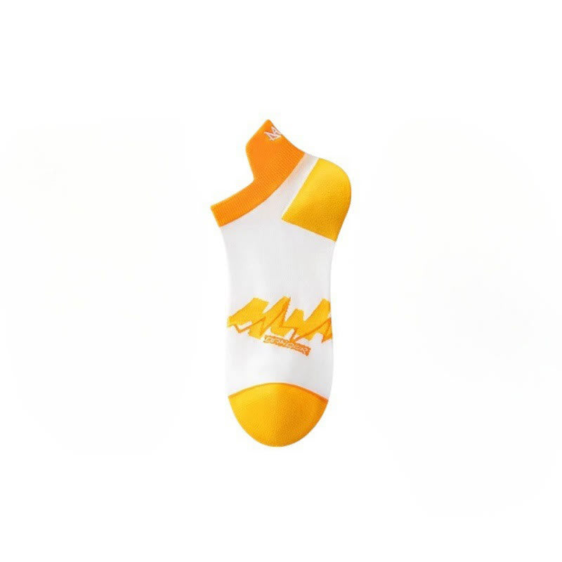 Cotton Geometric Ankle Compression Socks(5 Pairs) - Orange - EU36-40(US3-7) - image 7
