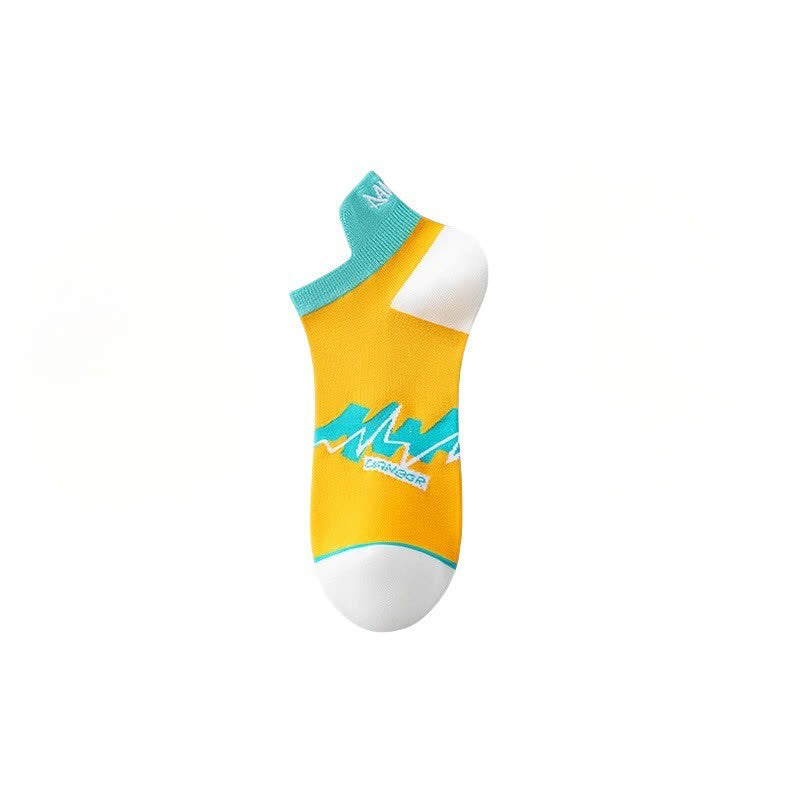 Cotton Geometric Ankle Compression Socks(5 Pairs) - Yellow - EU36-40(US3-7) - image 11