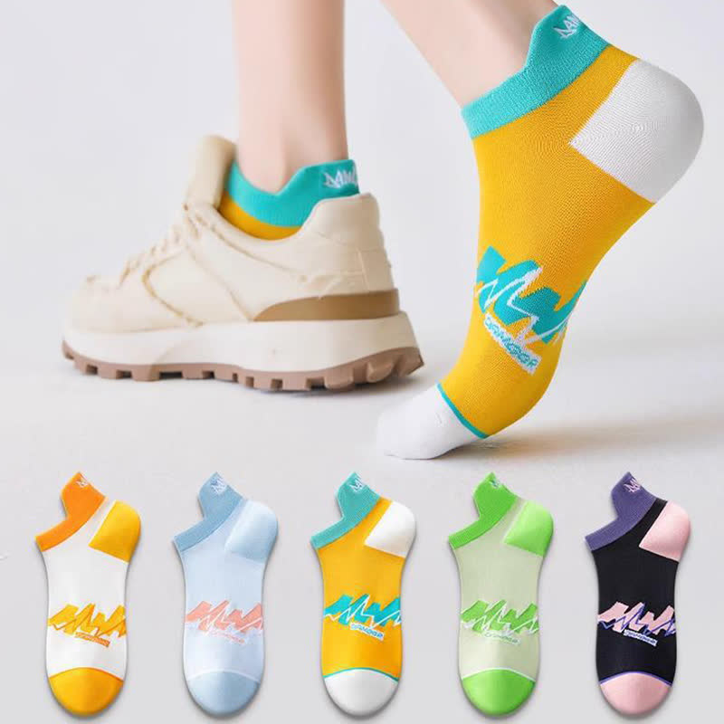 Cotton Geometric Ankle Compression Socks(5 Pairs) - image 2