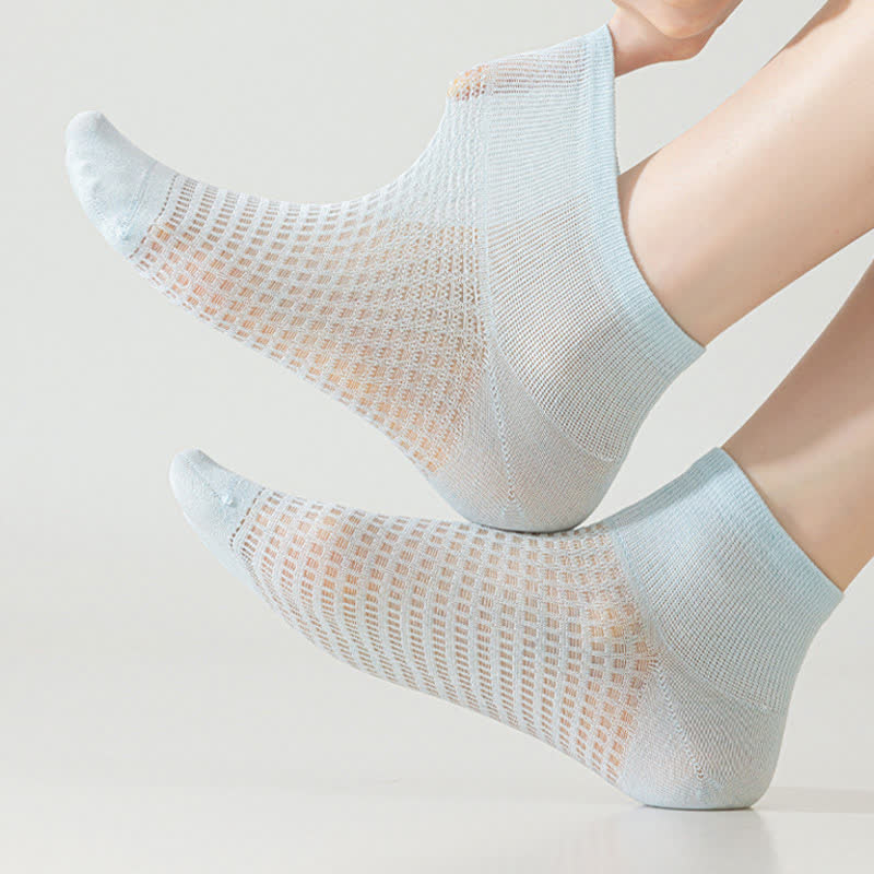 Mesh Breathable Mulberry Silk Ankle Socks(9 Pairs) - image 10