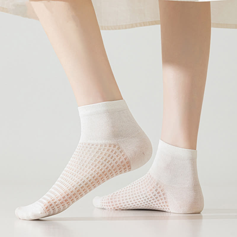Mesh Breathable Mulberry Silk Ankle Socks(9 Pairs) - image 2