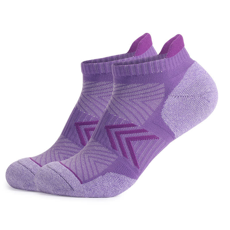 Arrow Colorblock Non-slip Cotton Ankle Compression Socks(6 Pairs) - Purple - EU39-42(US6-8.5) - image 5
