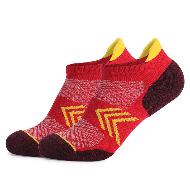 Arrow Colorblock Non-slip Cotton Ankle Compression Socks(6 Pairs) - Red - EU39-42(US6-8.5) - image 10