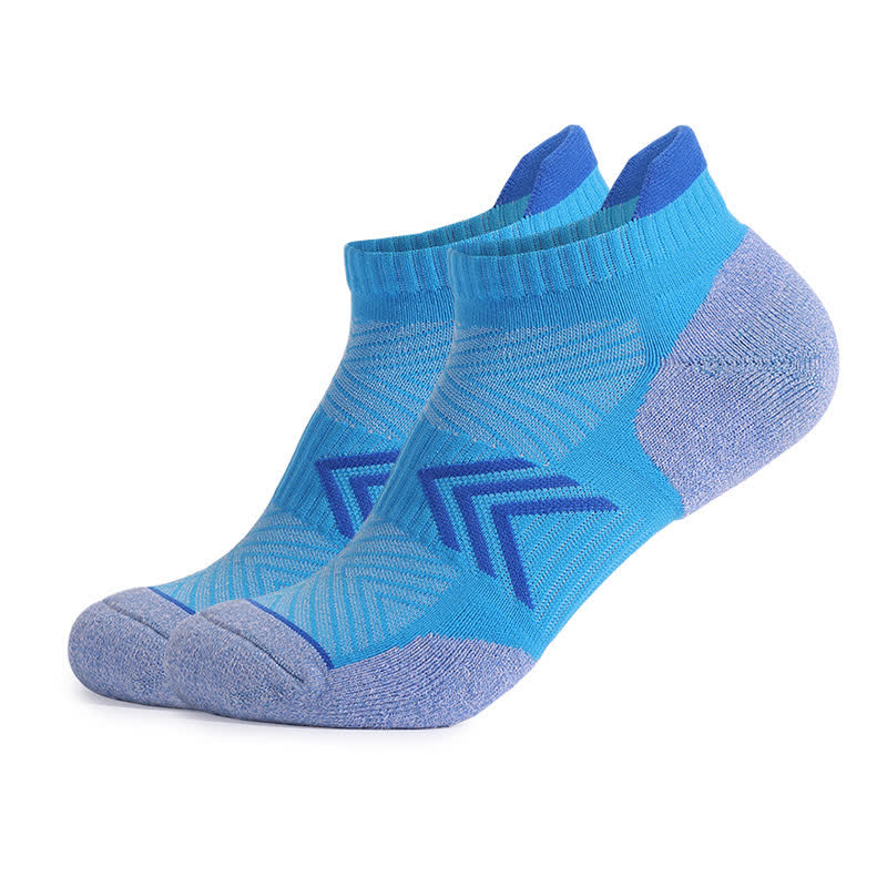 Arrow Colorblock Non-slip Cotton Ankle Compression Socks(6 Pairs) - Blue - EU39-42(US6-8.5) - image 3