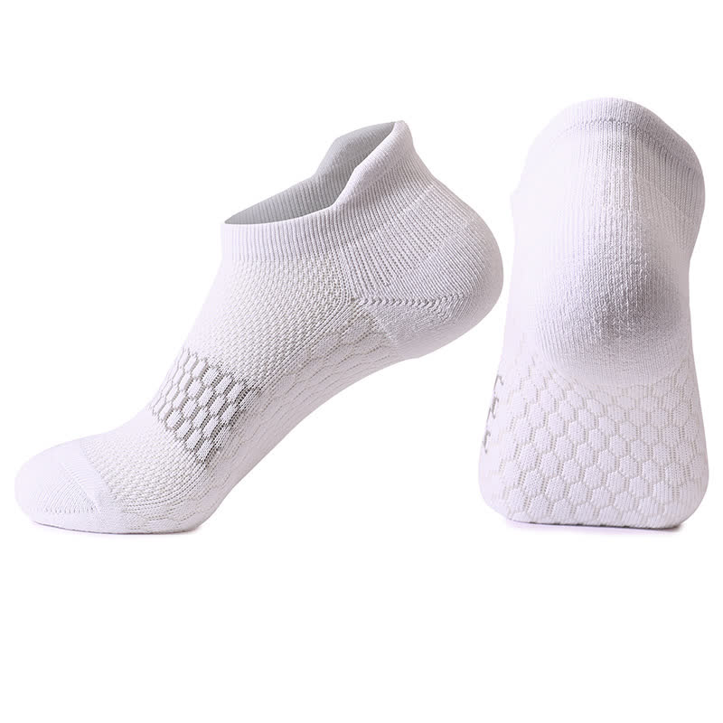 Gradient Color Block Cotton Ankle Compression Socks(8 Pairs) - White - EU39-42(US6-8.5) - image 13