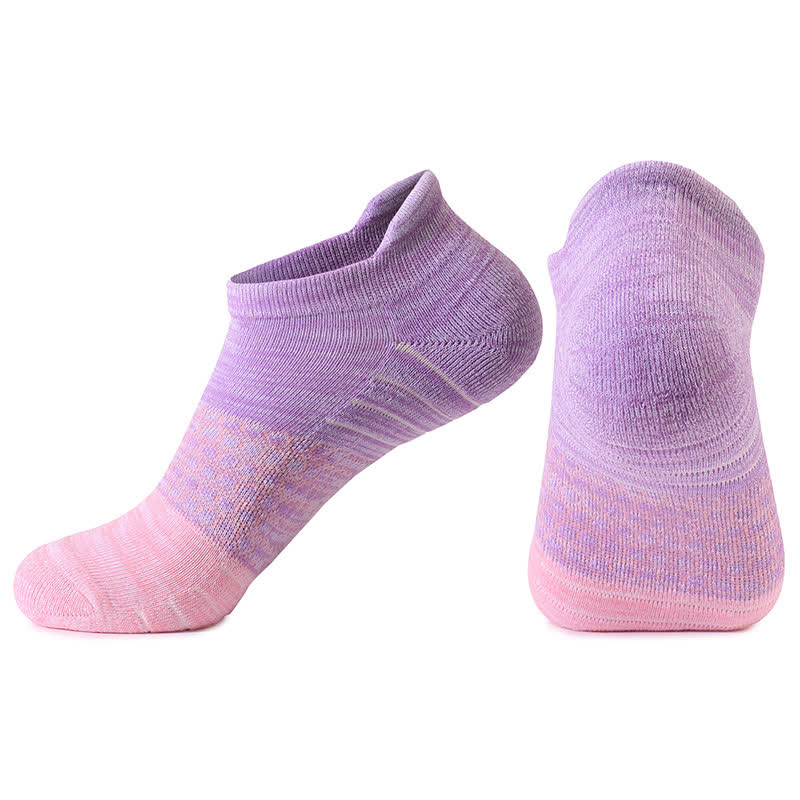 Gradient Color Block Cotton Ankle Compression Socks(8 Pairs) - Purple&Pink - EU39-42(US6-8.5) - image 7