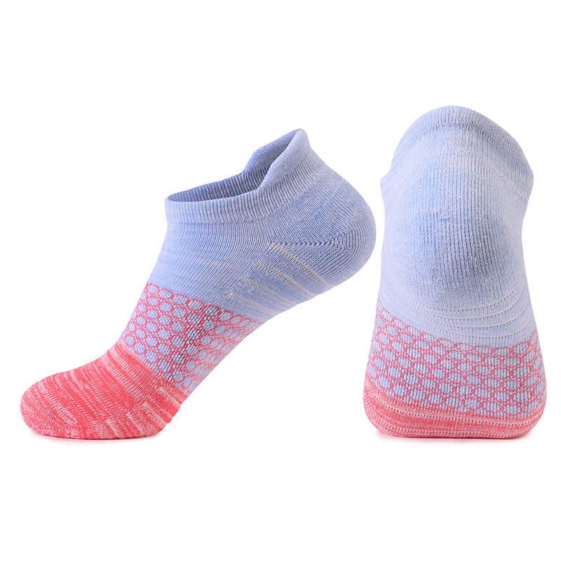 Gradient Color Block Cotton Ankle Compression Socks(8 Pairs) - Blue&Pink - EU39-42(US6-8.5) - image 5