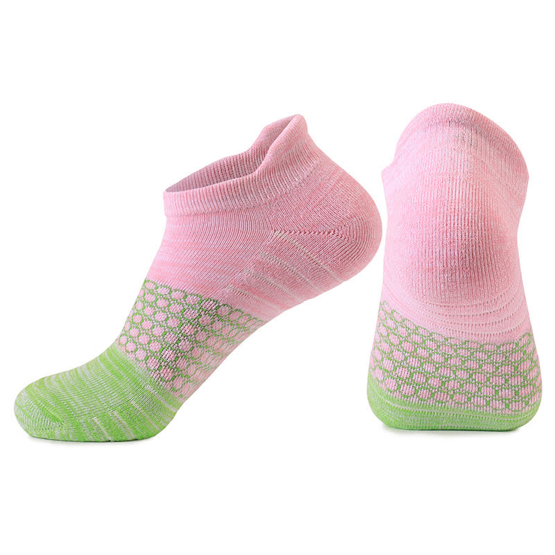 Gradient Color Block Cotton Ankle Compression Socks(8 Pairs) - Pink&Green - EU39-42(US6-8.5) - image 6