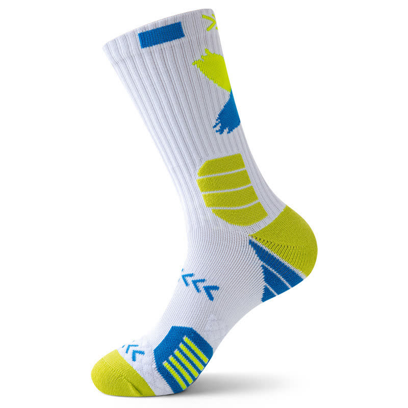 Arrow Graphic Print Sports Quarter Compression Socks(5 Pairs) - Yellow - EU39-44(US6-10) - image 9