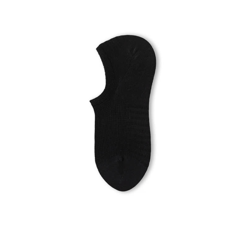 Solid Color Comfortable Mesh Cotton No Show Socks(8 Pairs) - Black - EU39-44(US6-10) - image 6