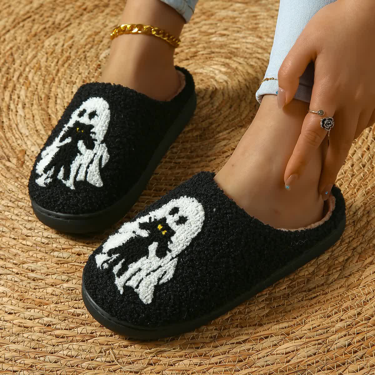 Plus Size Halloween Fun Ghost Slippers - image 8