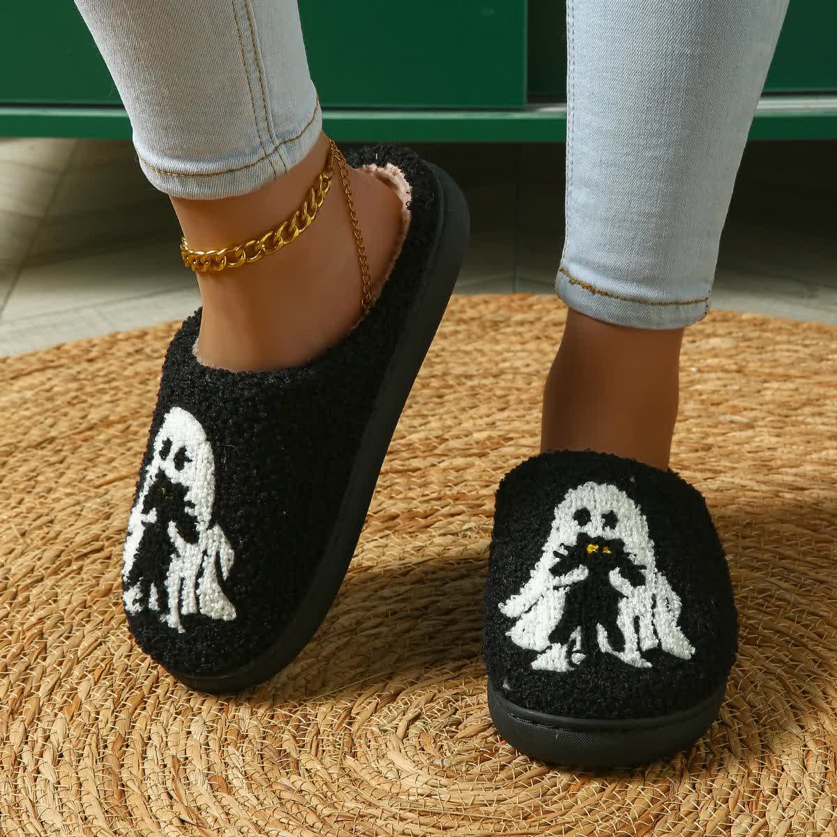 Plus Size Halloween Fun Ghost Slippers - image 6