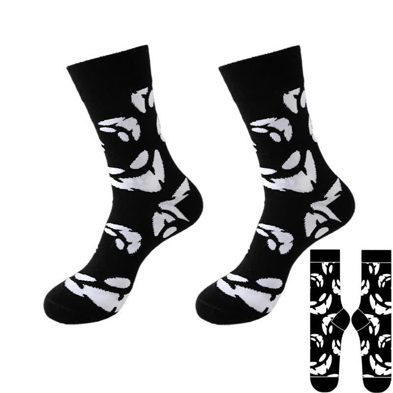 Plus Size Halloween Black Series Quarter Socks(8 Pairs) - Black - F - EU37-46(US4-12) - image 12