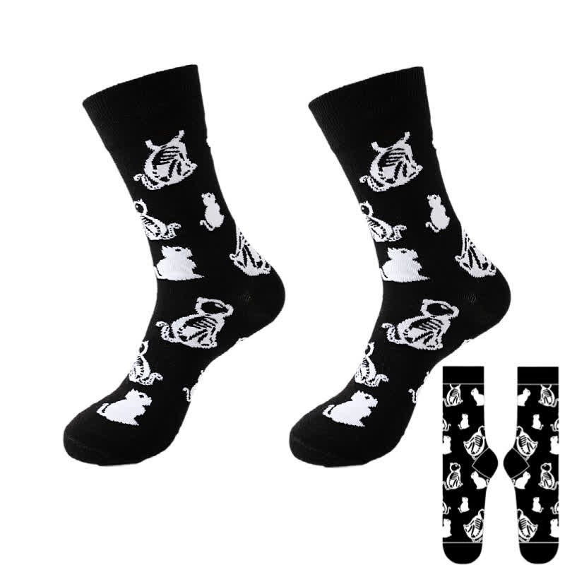 Plus Size Halloween Black Series Quarter Socks(8 Pairs) - Black - C - EU37-46(US4-12) - image 9