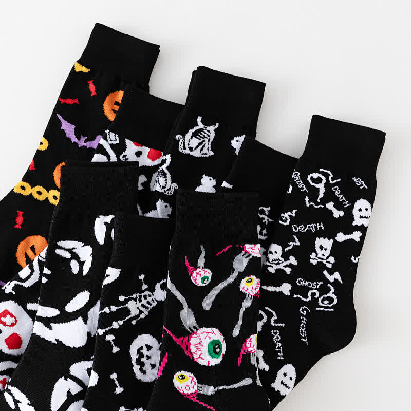 Plus Size Halloween Black Series Quarter Socks(8 Pairs) - image 6