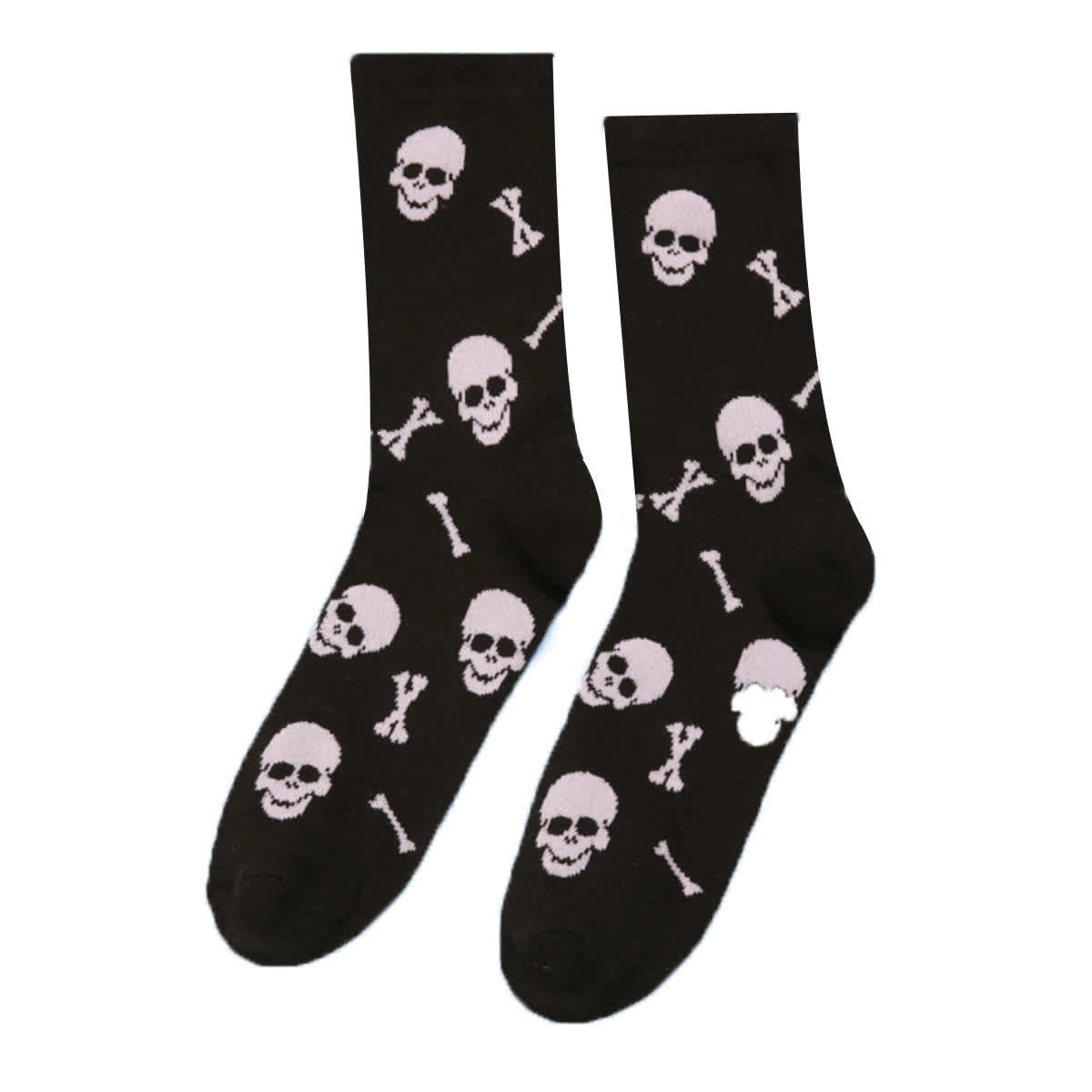 Plus Size Halloween Bone Skull Print Quarter Socks(5 Pairs) - image 4