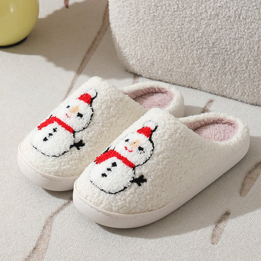 Plus Size Christmas Snowman Print Slippers - White - EU43-44(US9-10) - image 0