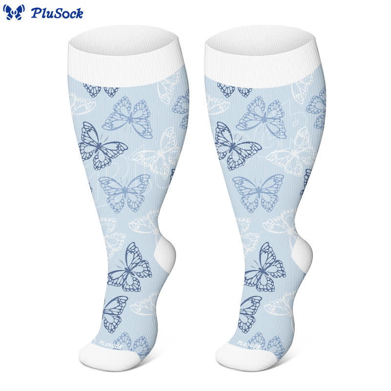 Plus Size Butterfly Flower Series Compression Socks - image 1