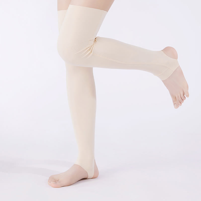 Solid Color Stirrup Breathable Non-slip Thigh Sleeves - image 2