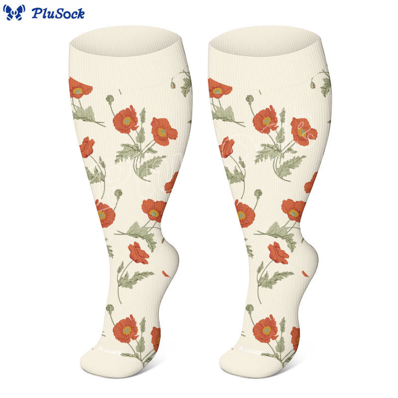 Plus Size Serenity Floral Compression Socks(3 Pairs) - image 3