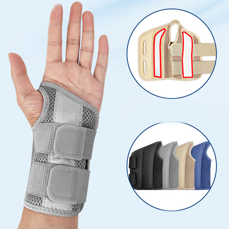 Solid Color Breathable Compression Wrist Braces - Grey - L/XL - image 2