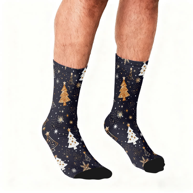 Plus Size Christmas Tree Snowflake Quarter Socks - image 2