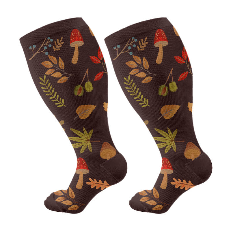 Plus Size Autumn Hedgehog Compression Socks(3 Pairs) - image 9