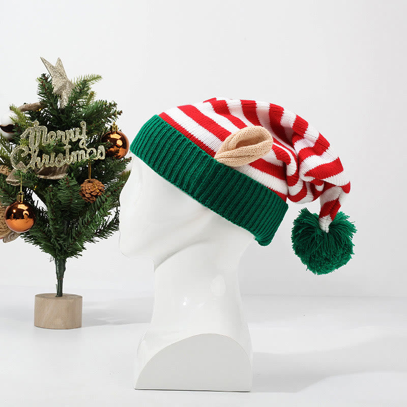 Red Green Stripes Beanie - Green - One Size - image 2