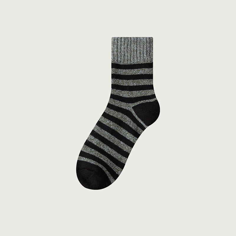 Plusock Plus Size Classic Stripes Quarter Socks(5 Pairs) - Army Green - EU39-44(US6-10) - image 7