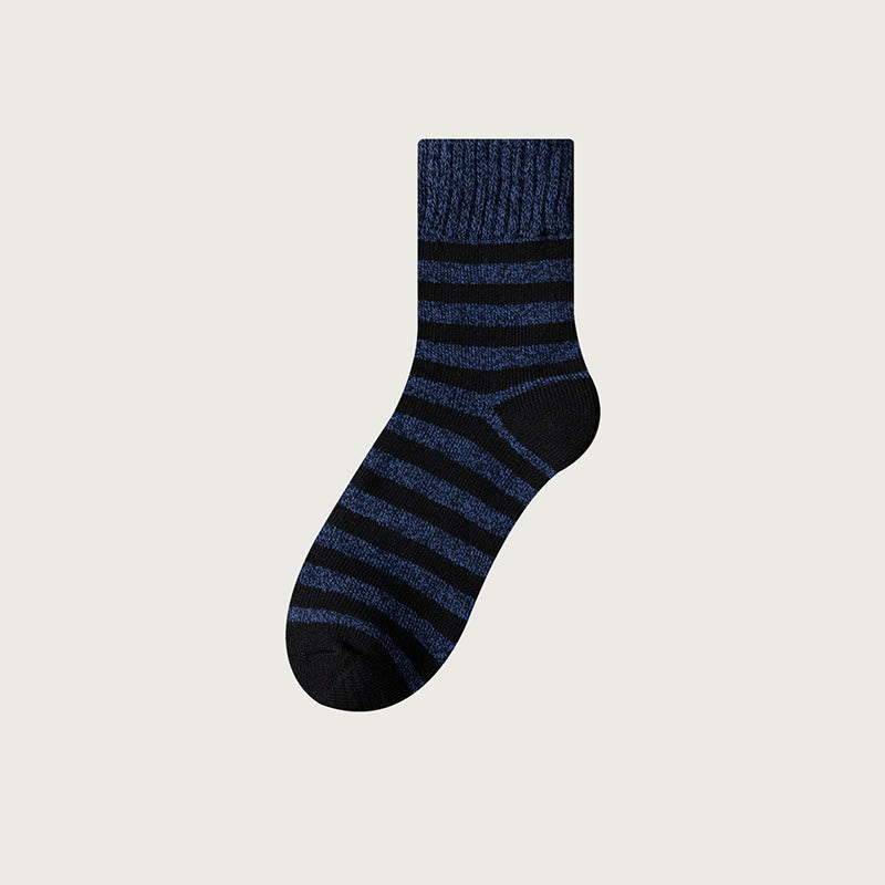 Plusock Plus Size Classic Stripes Quarter Socks(5 Pairs) - Navy Blue - EU39-44(US6-10) - image 10