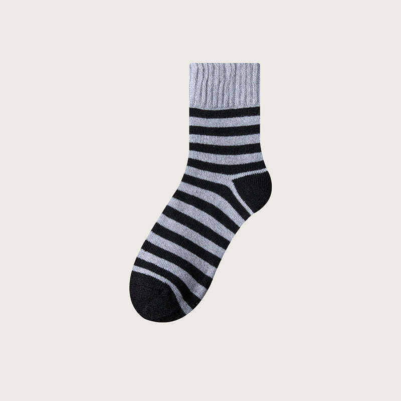 Plusock Plus Size Classic Stripes Quarter Socks(5 Pairs) - Light Gray - EU39-44(US6-10) - image 8
