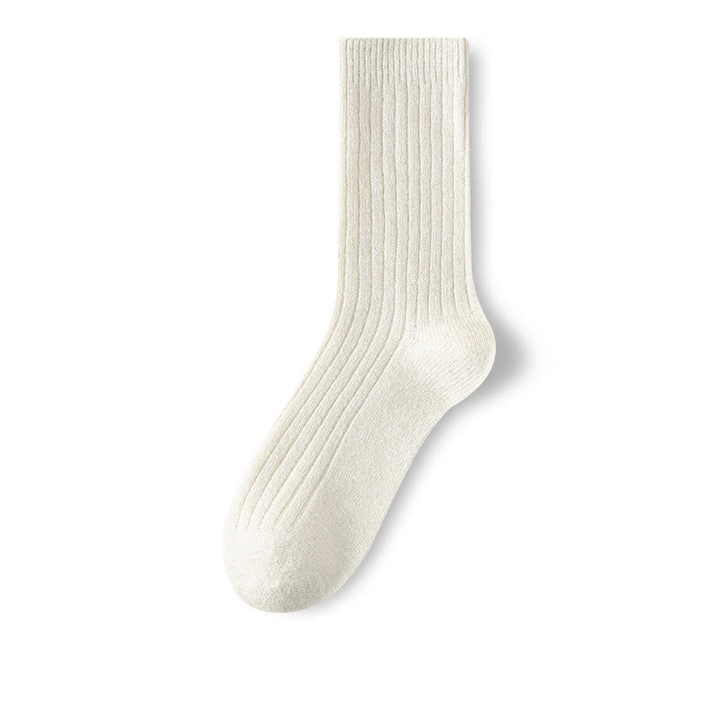 Plusock Plus Size Wool Classic Quarter Socks(3 Pairs) - White - EU39-44(US6-10) - image 9