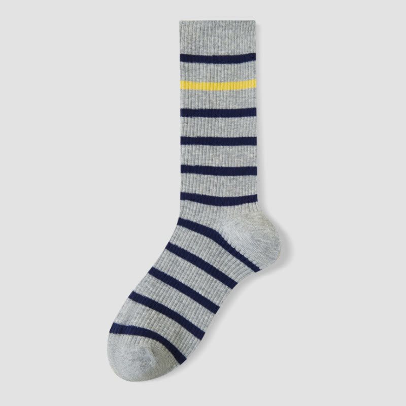 Plusock Plus Size Color Block Striped Quarter Socks(4 Pairs) - Grey - EU36-40(US3-7) - image 13